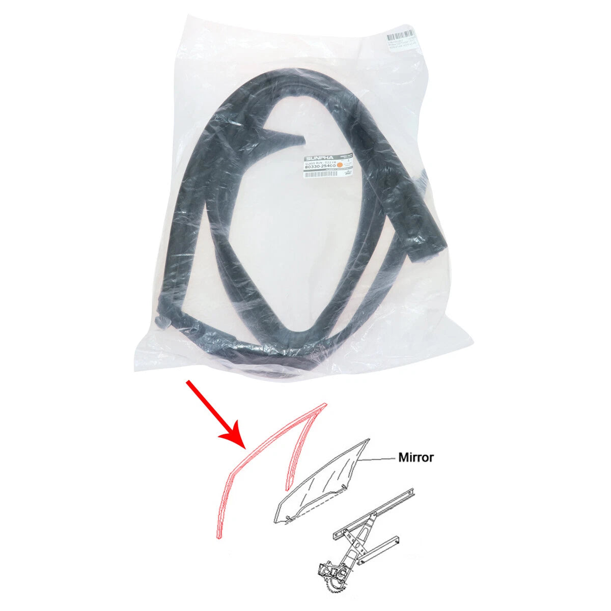 Front Glass Run Channel Seal for Nissan Navara D22 1997-2004