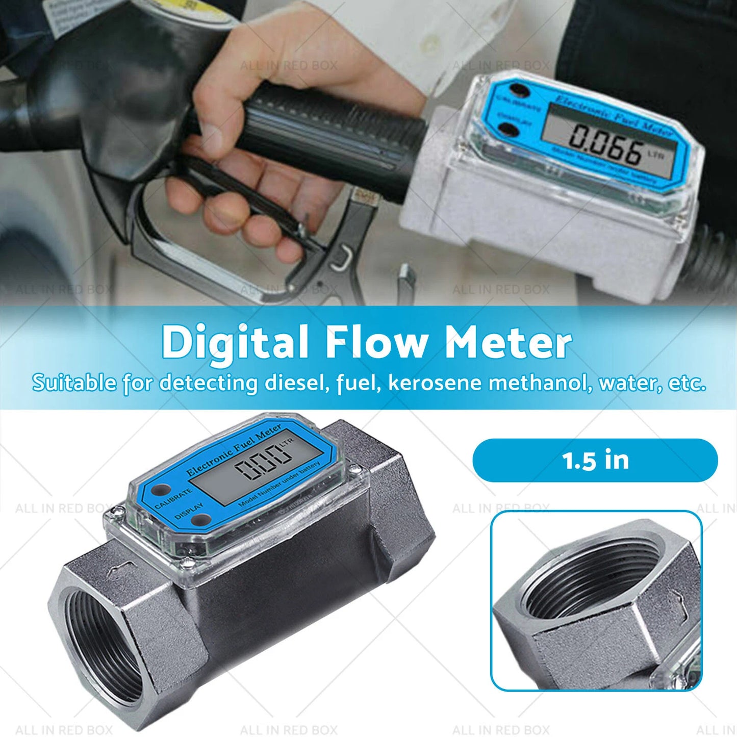 1.5" Turbine Digital Diesel Water Fuel Flow Meter