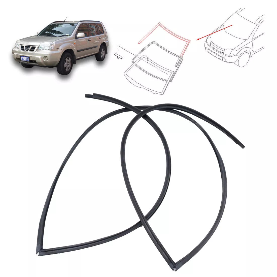 Front Upper Windshield Moulding for Nissan X-Trail T30 2000-2012