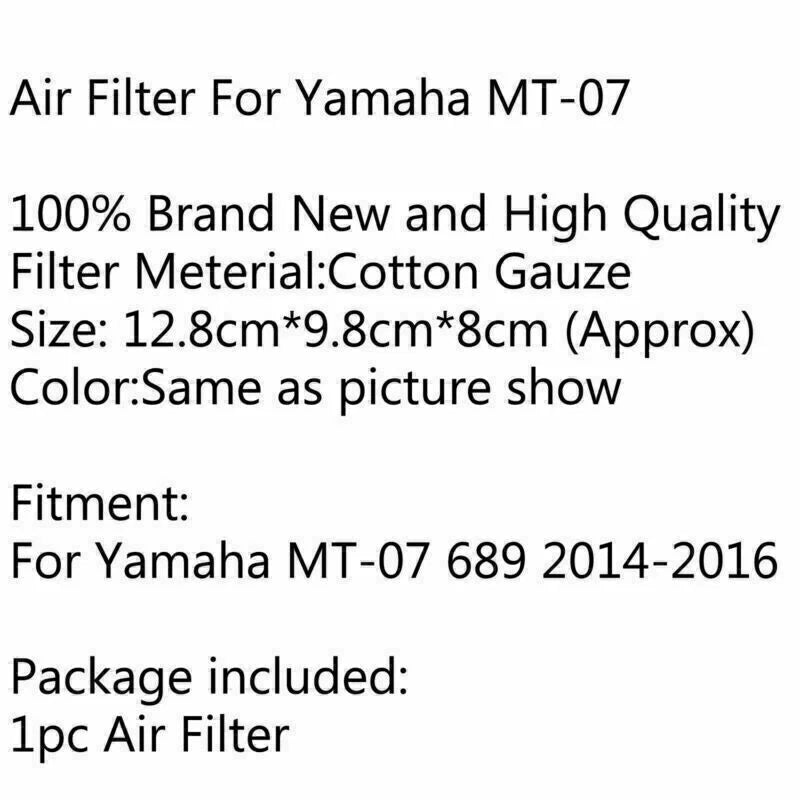 Air Filter for Yamaha MT-07/FZ-07/Tracer/XSR 700 (2014-2018)