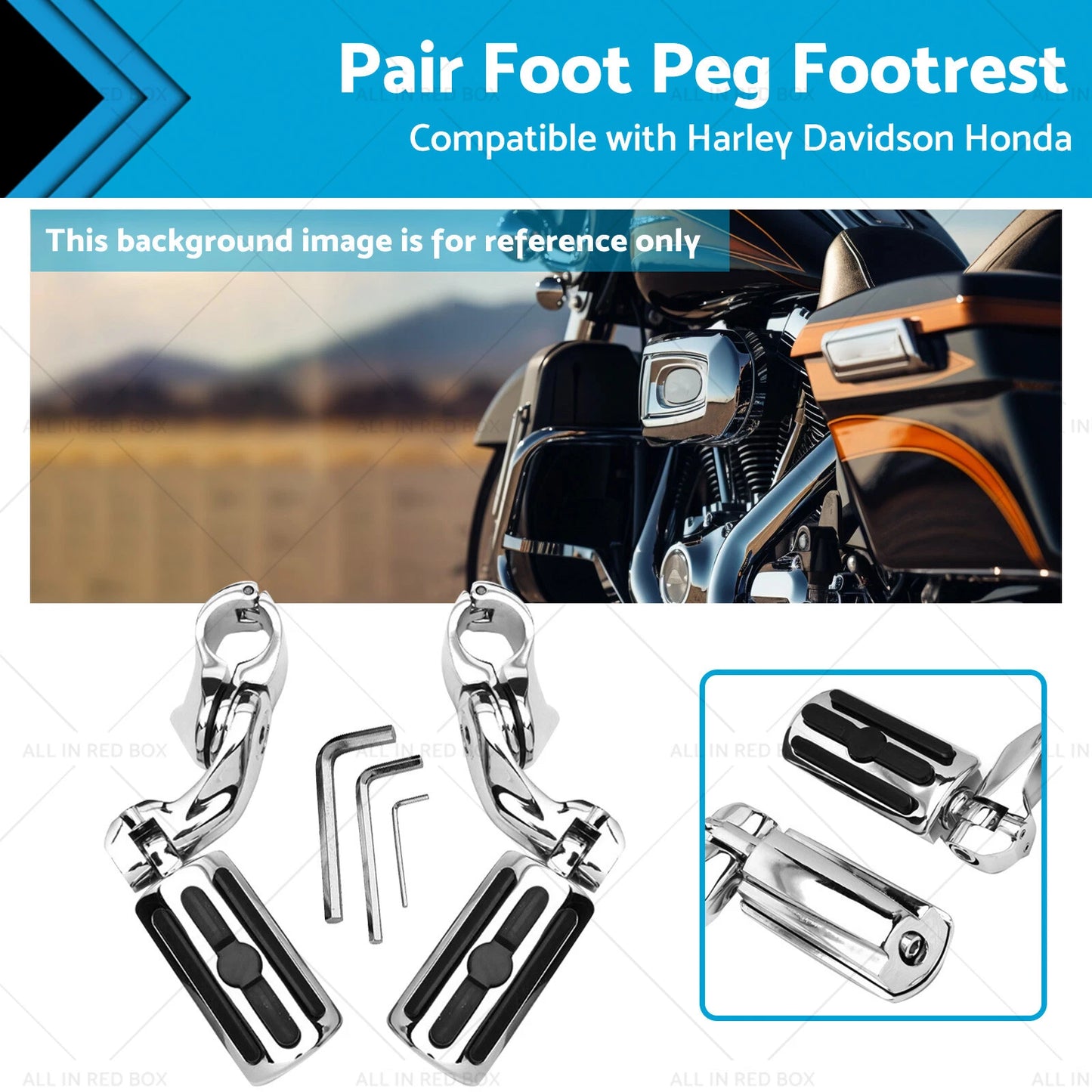 1-1/4" Chrome Motorcycle Highway Foot Pegs for Harley Davidson