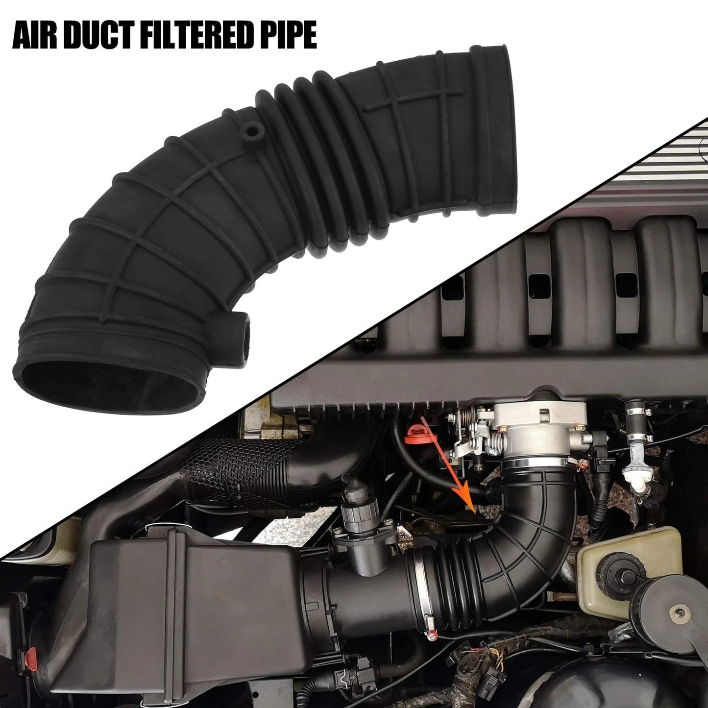 Air Duct Filtered Pipe Air Intake Hose for BMW 525i (1989-1990)
