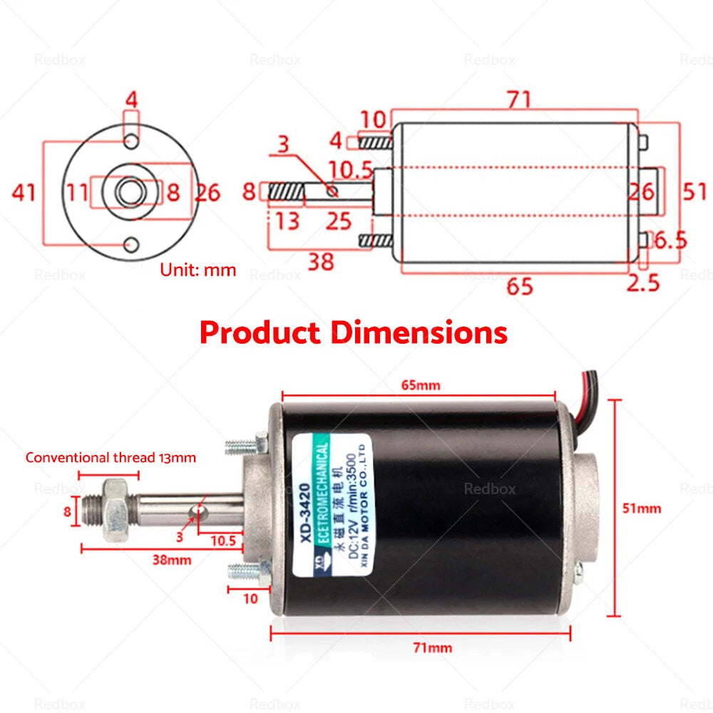 12V 30W DC Electric Motor Generator for High Speed Applications (2020-2023)