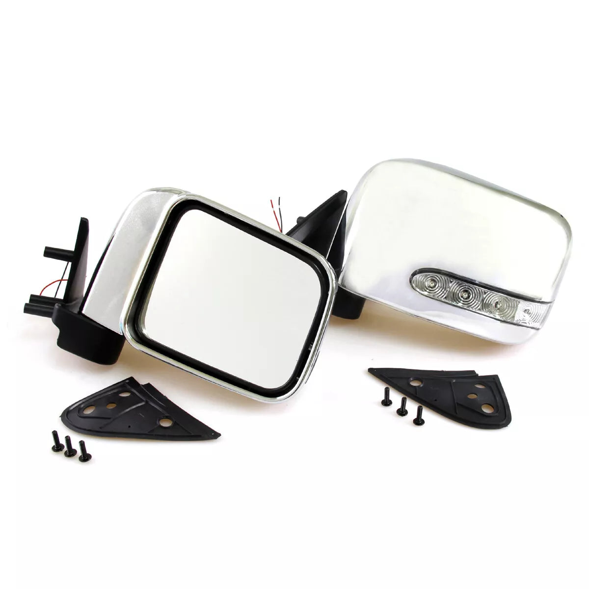 Chrome LED Door Mirrors for Nissan D22 Navara 1997-2004