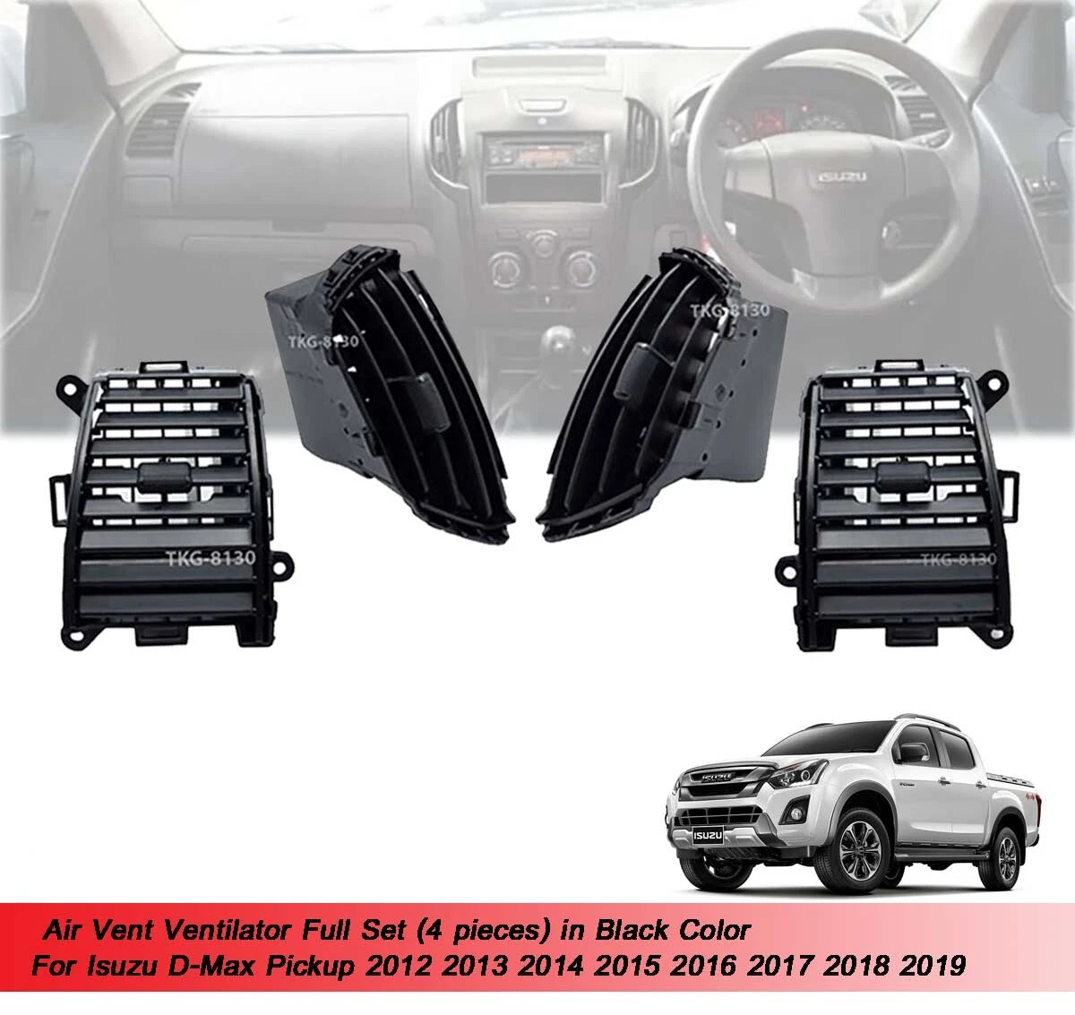 Air Vent Trim Full Set for Isuzu Dmax (2012-2019)