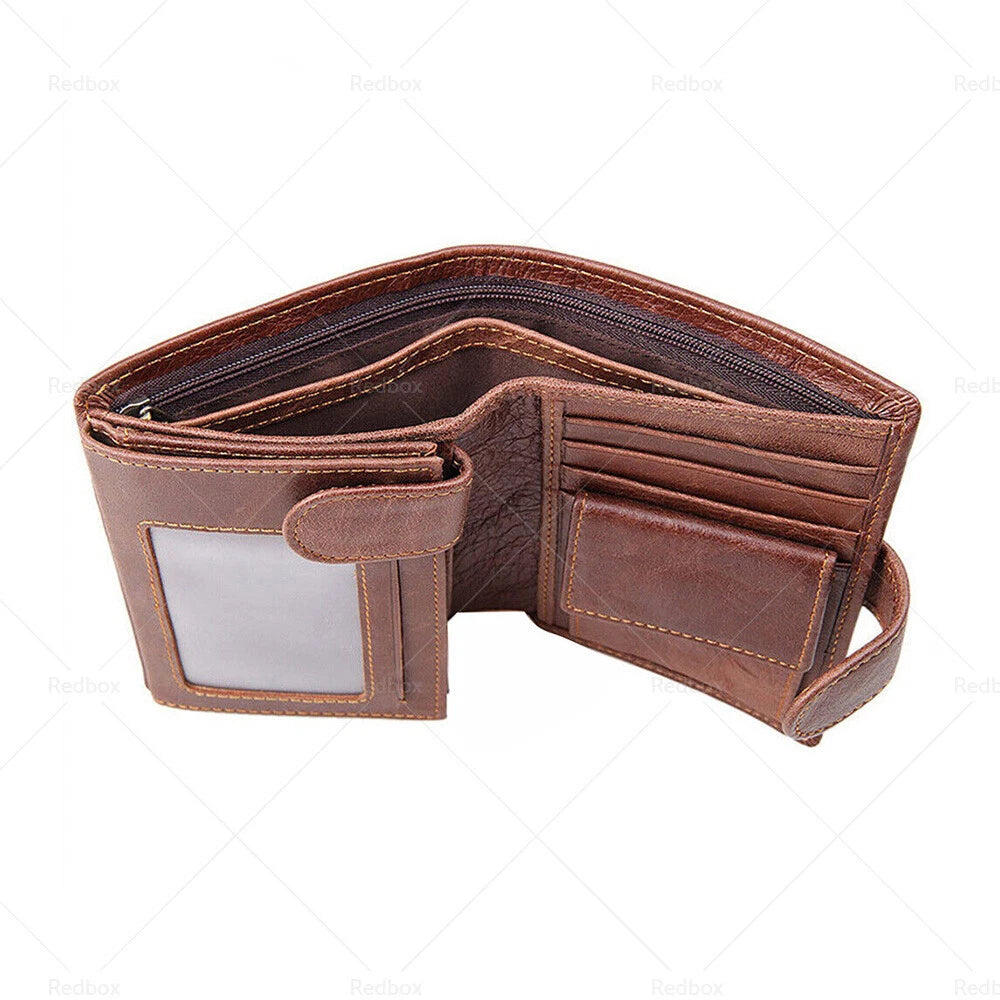 RFID Blocking Leather Wallet for Men - Slim Trifold Credit Card Holder (N/A)