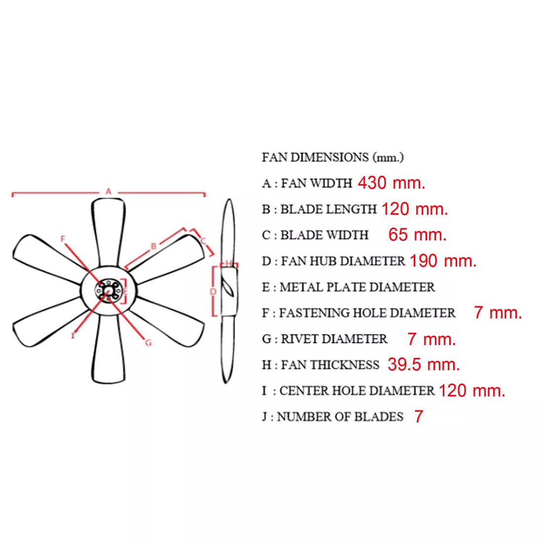 Radiator Cooling Fan for Nissan Datsun 720 King Cab Z24/Z24I 1980-1986