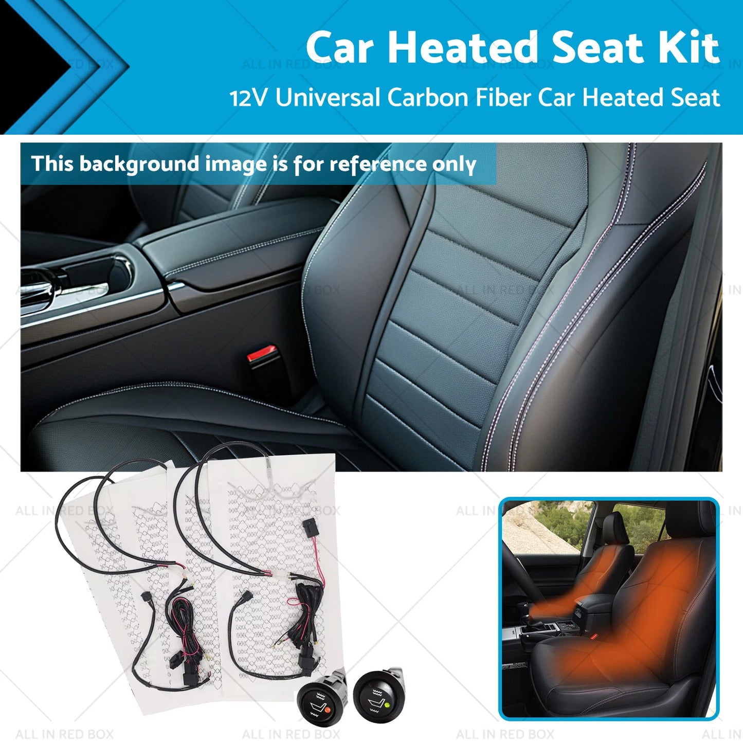 4PCS Heated Seat Heater Kit for Universal Cars with Round Switch (N/A)