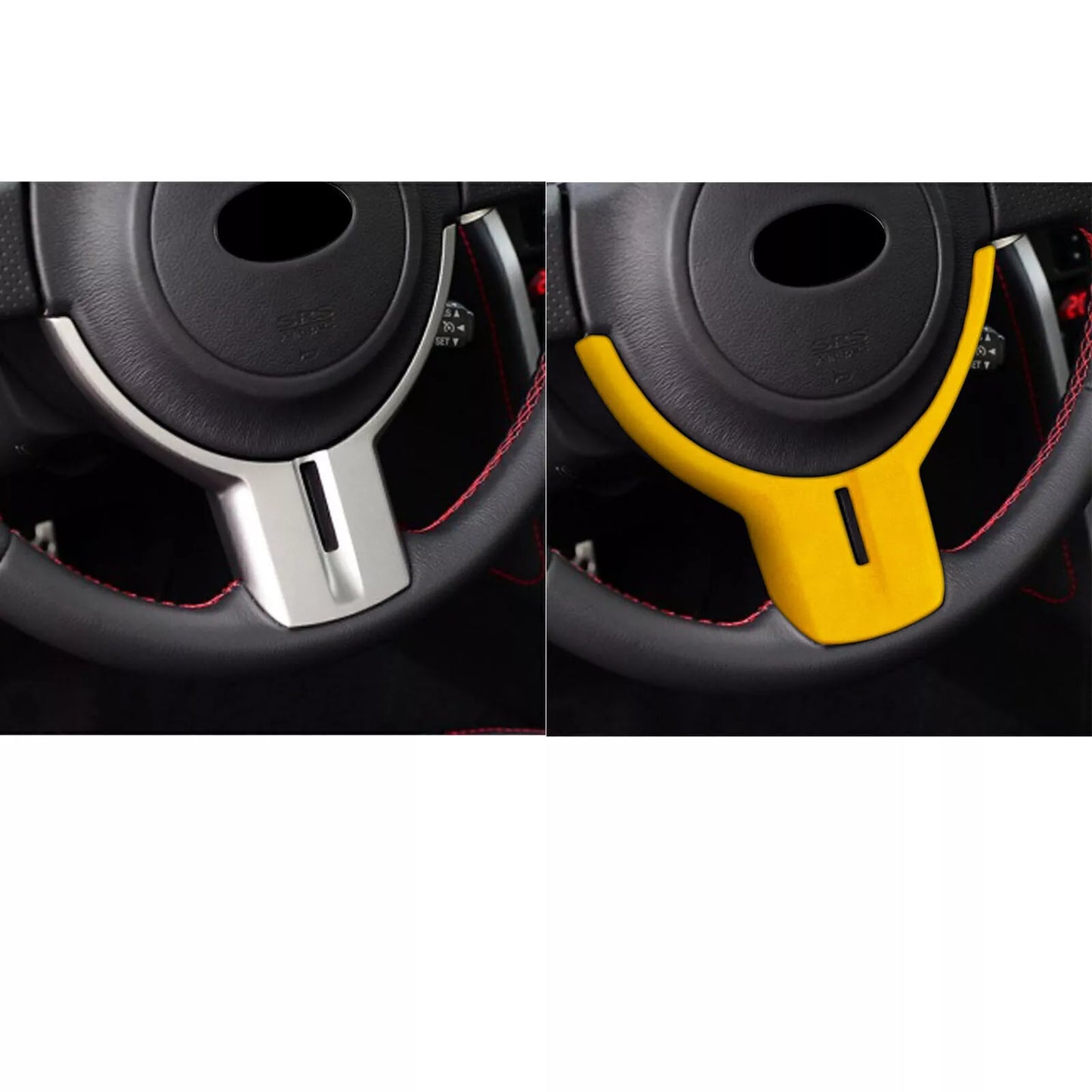 1 x Yellow Leather Steering Wheel Cover for Subaru BRZ, Toyota GT86 (2012-2020)