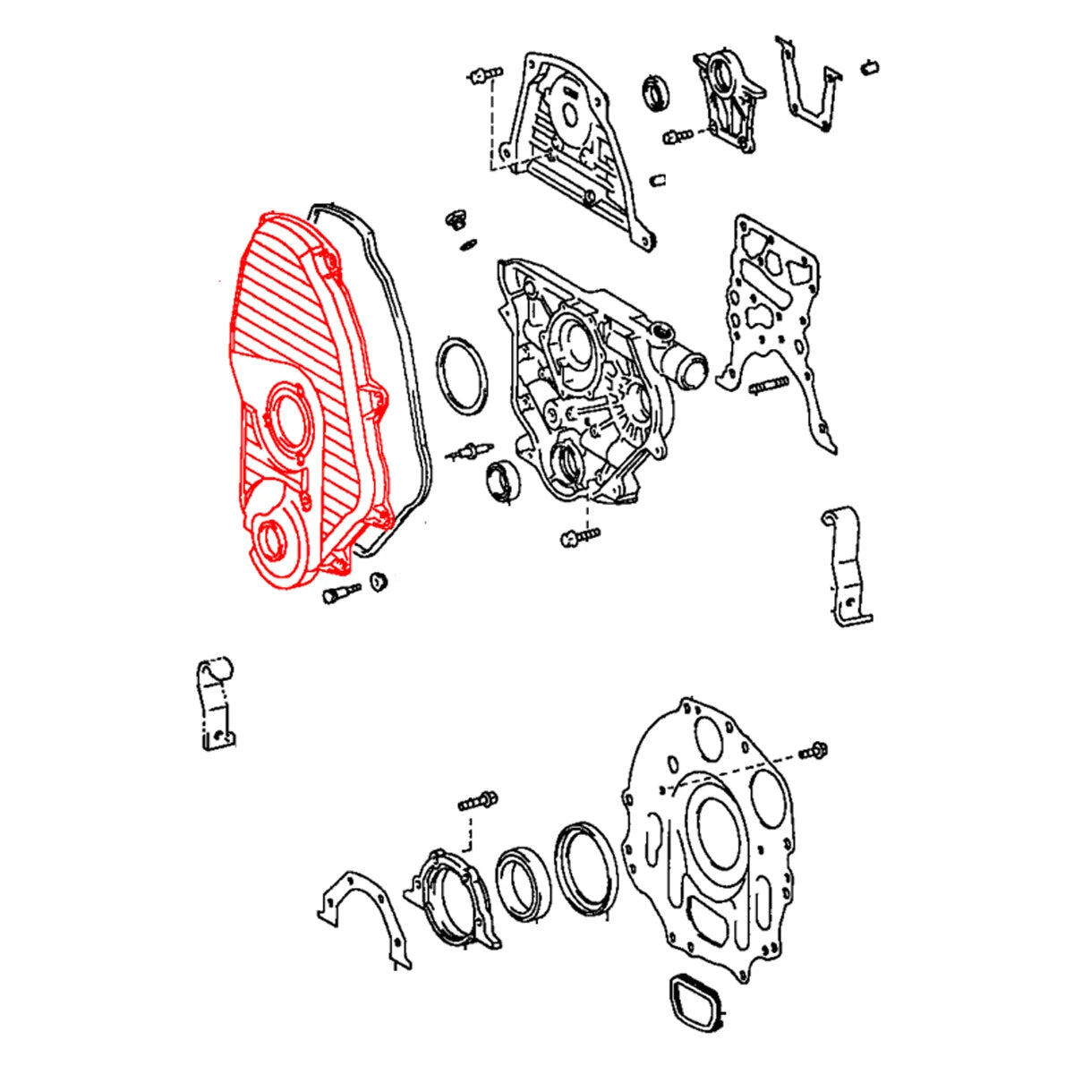 2.4L Timing Gear Case for Toyota Crown LS130 Sedan Diesel Engine 1987-2000