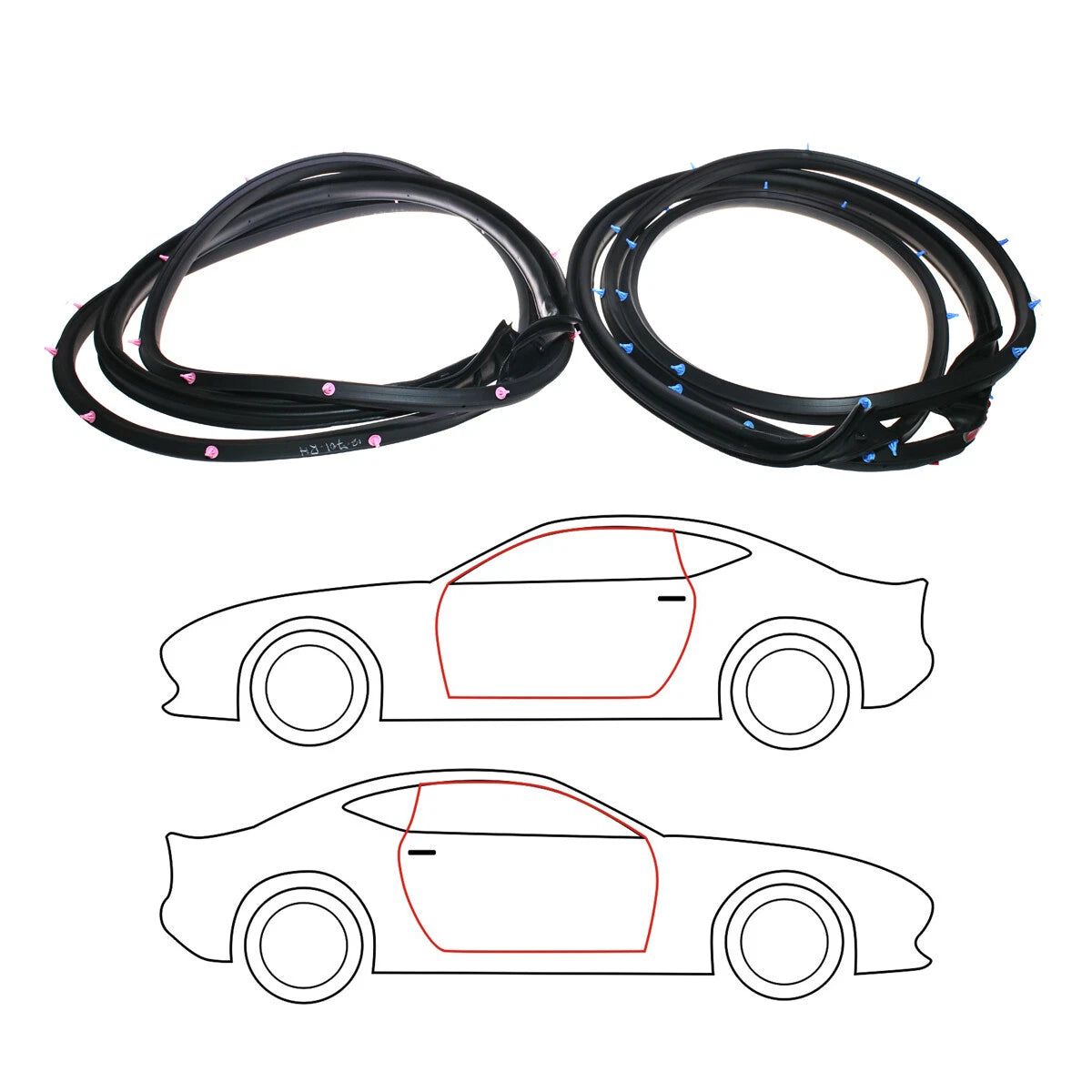 Front Door Weatherstrip Set for Toyota Hilux2-Door 2004-2015