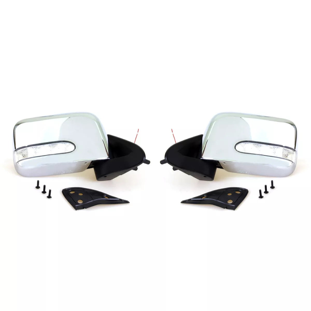 Chrome Door Mirrors LED for Nissan D22 Navara 1997-2004