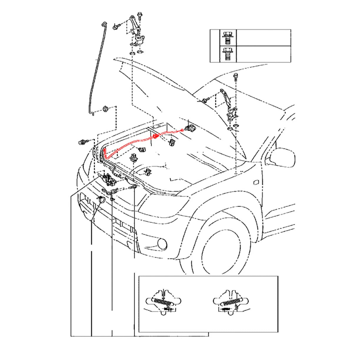 Bonnet Release Cable for Toyota Hilux2004-2015