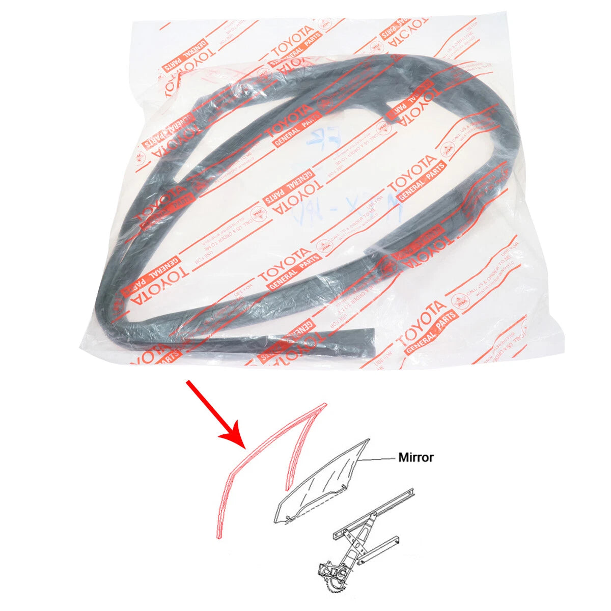 FR Door Glass Run Channel for Toyota Hilux 1988-1997