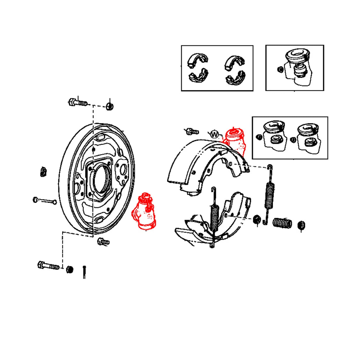 Front Wheel Brake Cylinder LHS for Toyota Hilux 1984-1988