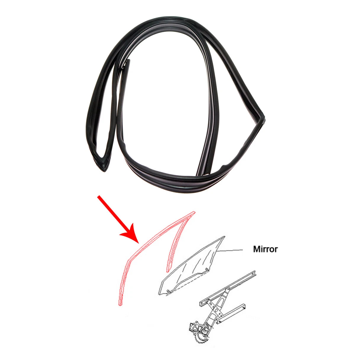 Weatherstrip Glass Run Channel Rubber for Mitsubishi Colt Triton Strakar K64T K75
