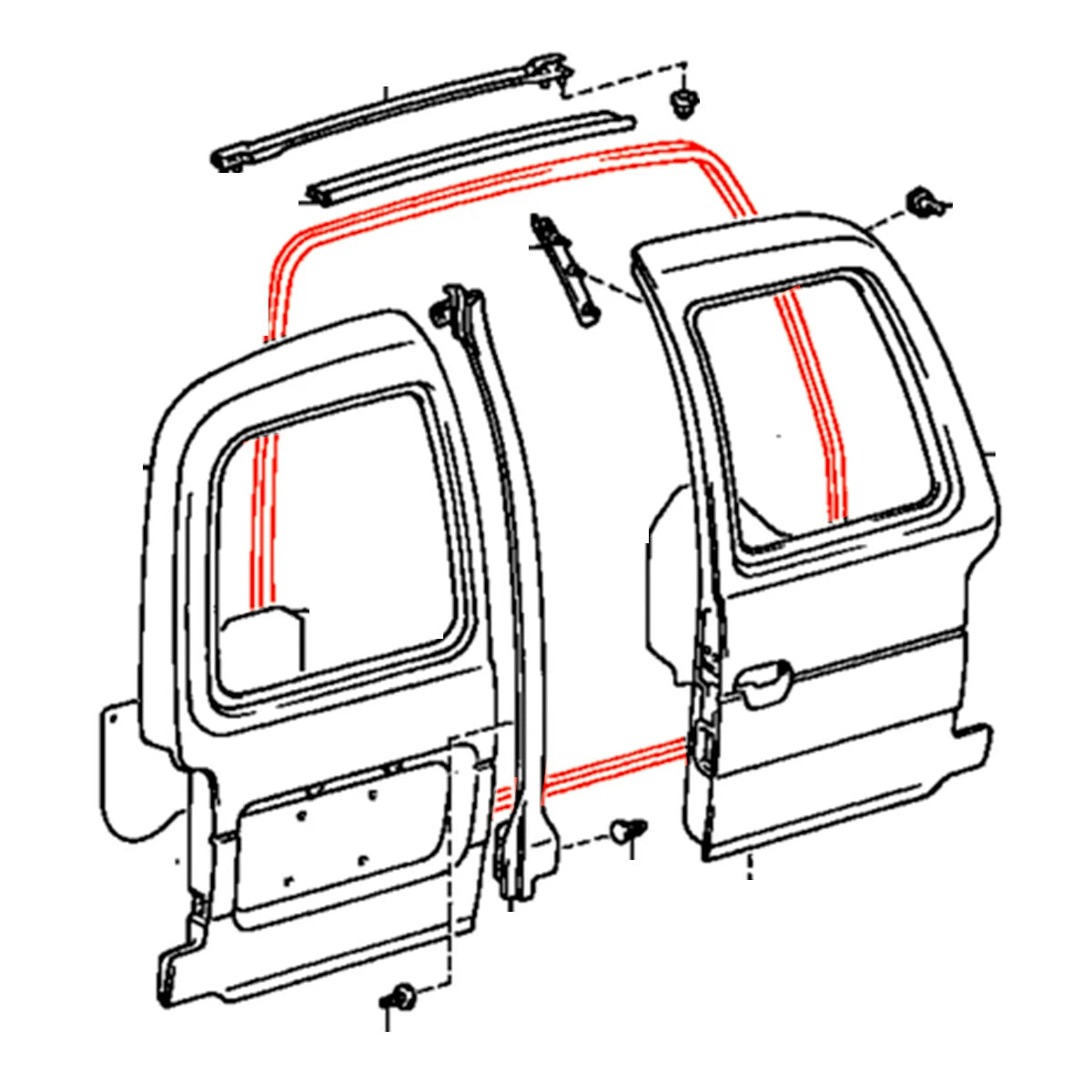 Back Door Weatherstrip Seal for Toyota Dyna Toyoace Van 2001-2011