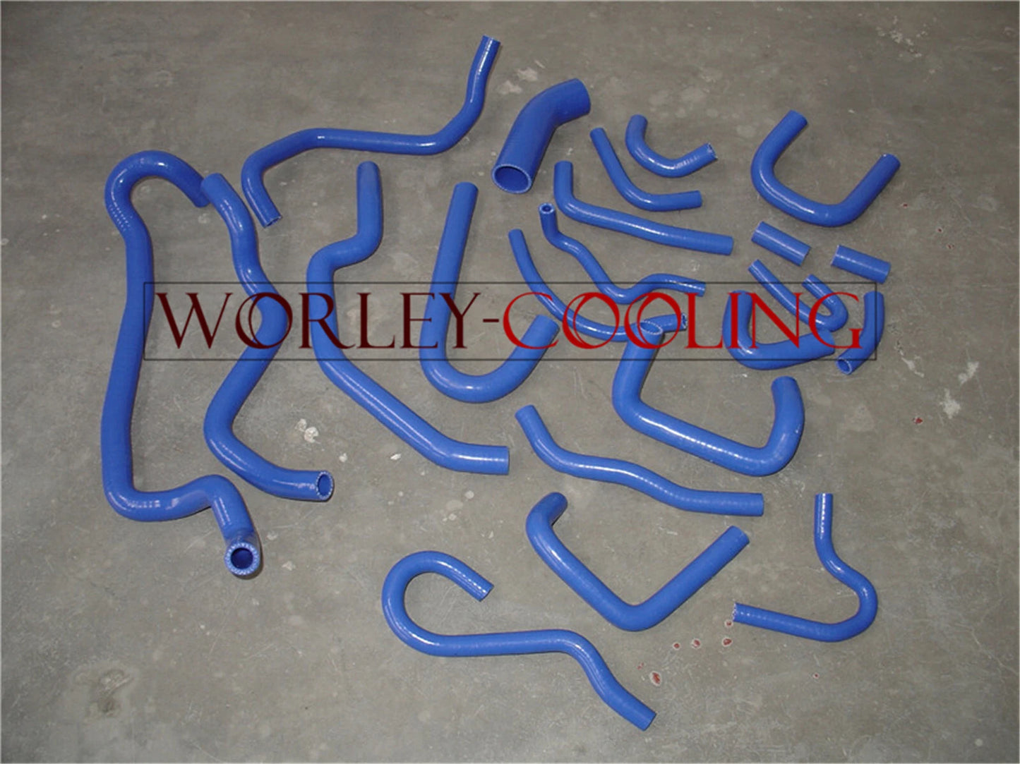 Aluminum Radiator + Blue Silicone Hose + Shroud + Fan for Silvia S13 (1989-1994)