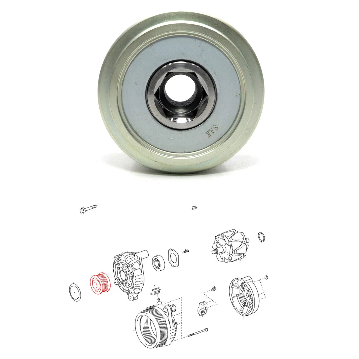 Alternator Pulley with Clutch for Toyota Hilux2004-2015