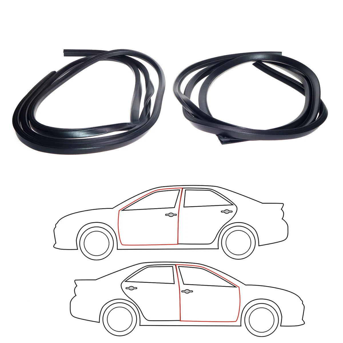Door Weatherstrip Seal Set for Nissan Datsun Sunny Coupe B110 KB110 1970-1973