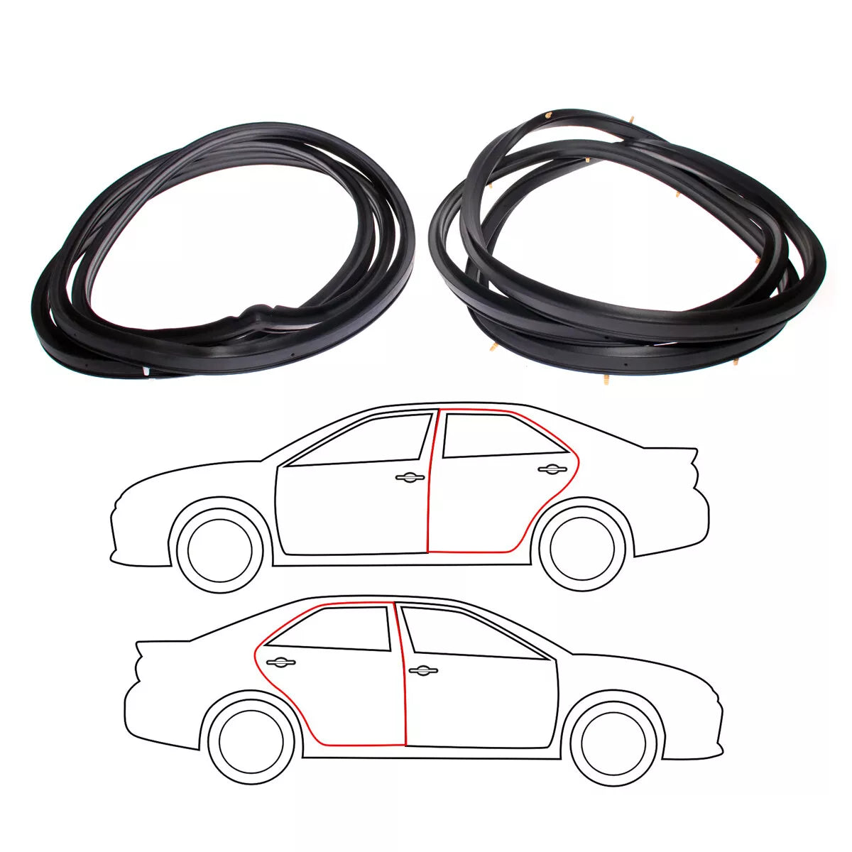 Door Weatherstrip x2 for Daihatsu Mira L80 Cuore Handivan 1980-1985