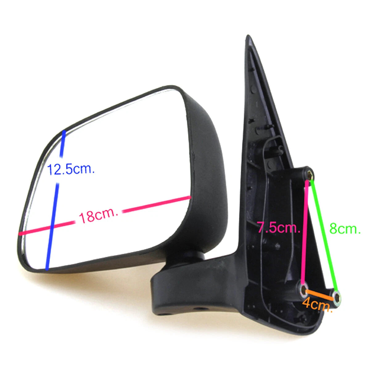 Black Manual Door/Wing Mirror for Toyota Hilux D4D 2.5TD 2001-2005