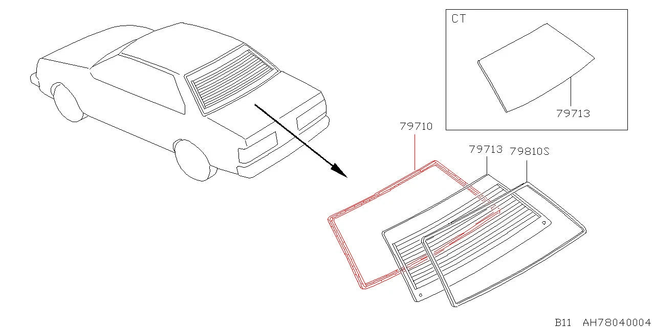 Rear Windshield Rubber for Datsun Sunny/Laurel/Spirit/Tsuru B11