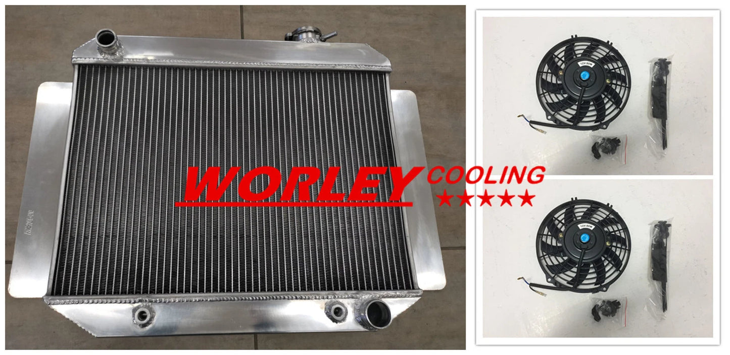 Aluminum Radiator + Fan for Holden HD HG HQ HJ HK HT LH LX (1965-1980)