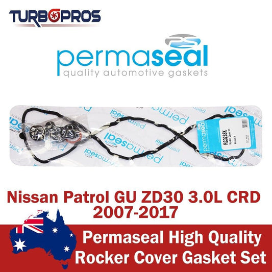 Permaseal Rocker Cover Gasket Set for Nissan Patrol GU ZD30 3.0L CRD 2007-2017
