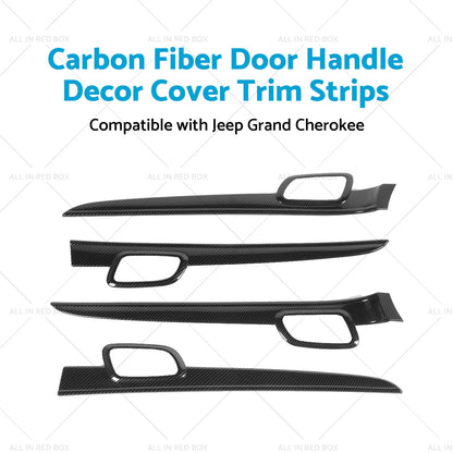 Carbon Fiber Door Handle Decor Cover Trim Strips Suitablefor Jeep Grand Cherokee-3