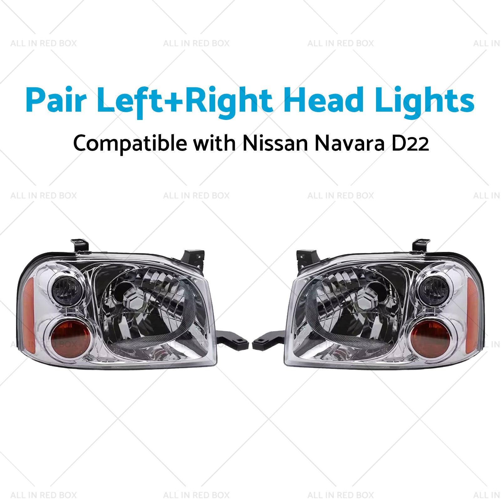 LeftRight Pair Light Front Lamp Head Lights Suitablefor Nissan Navara D22 01-15-3