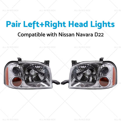 LeftRight Pair Light Front Lamp Head Lights Suitablefor Nissan Navara D22 01-15-3