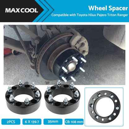 2PCS 35mm 6x139.7 Wheel Spacers Suitable For Toyota Hilux Pajero Triton Ranger-4