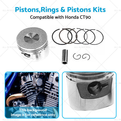 Suitable for Honda CT90 66-79 STD Piston Kit 47mm Rings Pin Clips-4