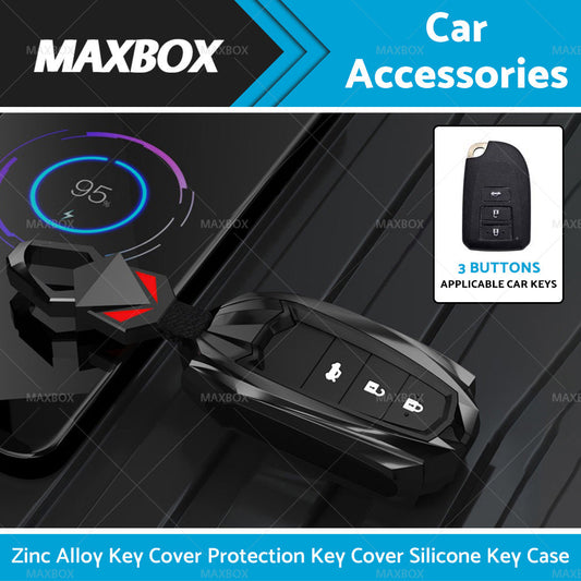 Car Key Cover Silicone Alloy Key Case Protection Suitable for Toyota Vios Yaris-0