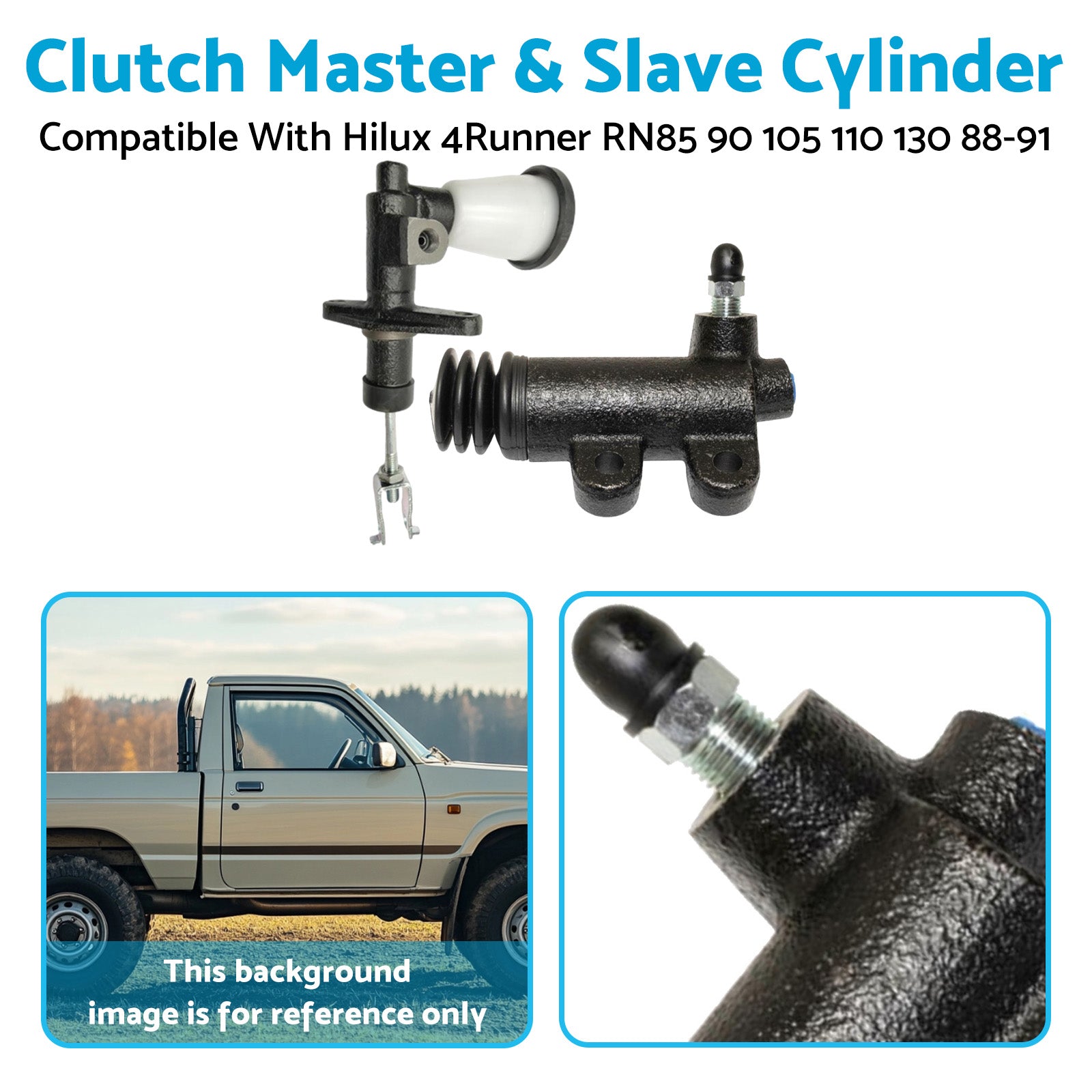 Clutch Master Slave Cylinder Kit Suitable For Toyota 4Runner RN130 2.4L 1988-91-4