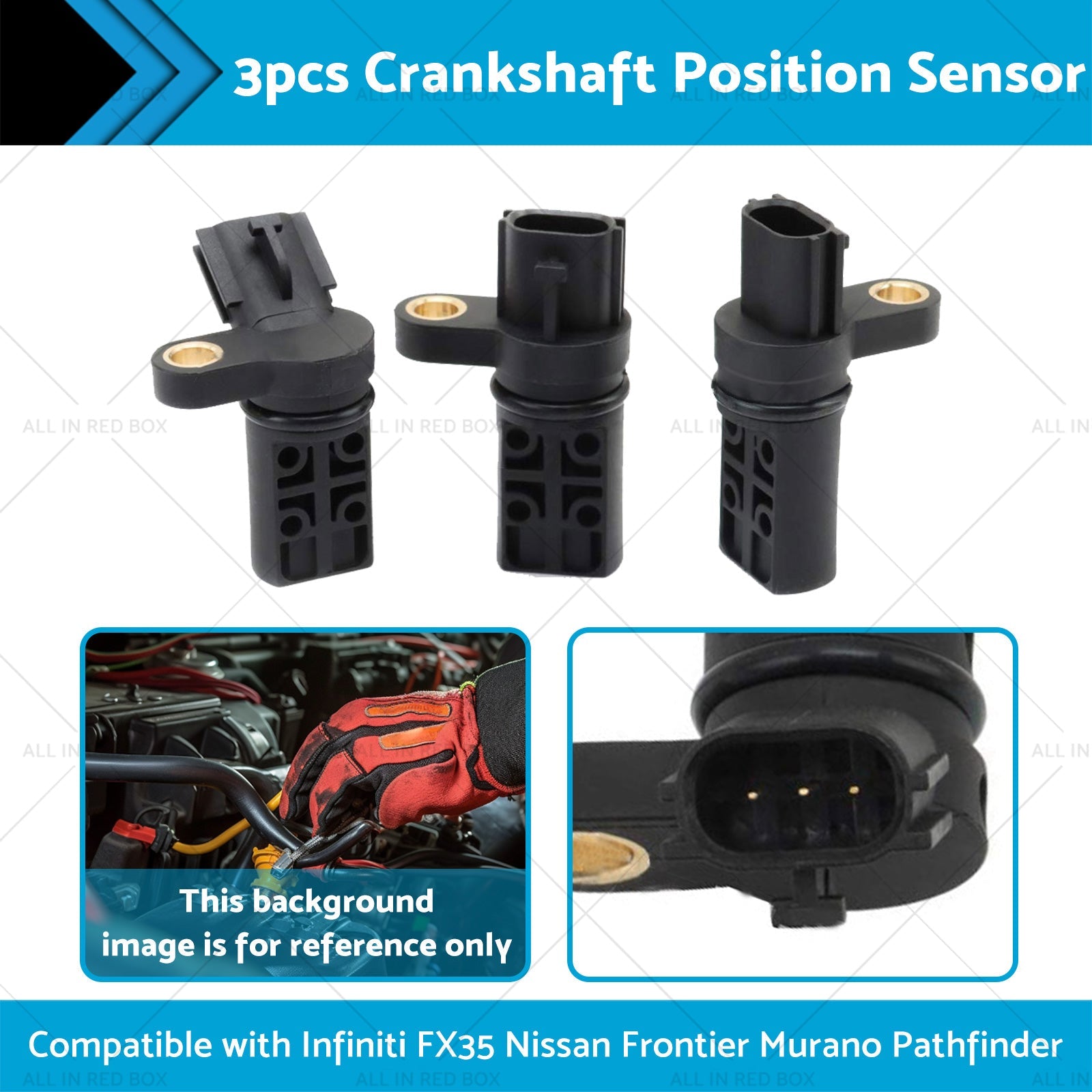3x Crankshaft Position Suitable for Nissan Altima Pathfinder Quest Infiniti G35-1