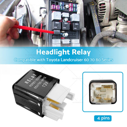 Headlight Relay 12V 4 Pins 90987-02006 Suitable For Toyota Landcruiser 60 70 80-2