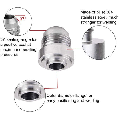 AN10 Male Aluminium Weld On JIC Bungs x 2 Fitting -10AN JXSS032-10-A-2