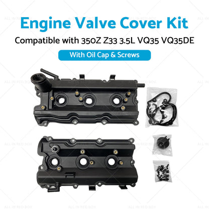 2PCS Engine Valve Cover Suitable For Nissan 350Z Z33 3. 5L VQ35 VQ35DE 2002-2006