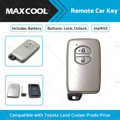 Complete Remote Car Key Suitable For Toyota Land Cruiser Prado 2 Buttons 314MHZ-0