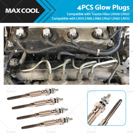 4x Glow Plug Suitable For Toyota Hilux LN106 LN107 LN111 LN85 LN86 LN147 LN167-0