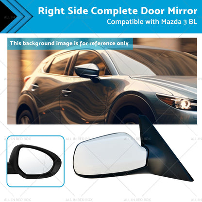 Right Door Mirror Suitable for Mazda 3 BL 2009-2013 NO Indicator White-0