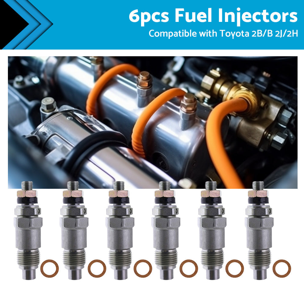6PCS Fuel Injectors 093500-1810 23600-48011 Suitable For Toyota 2B B 2J 2H-4