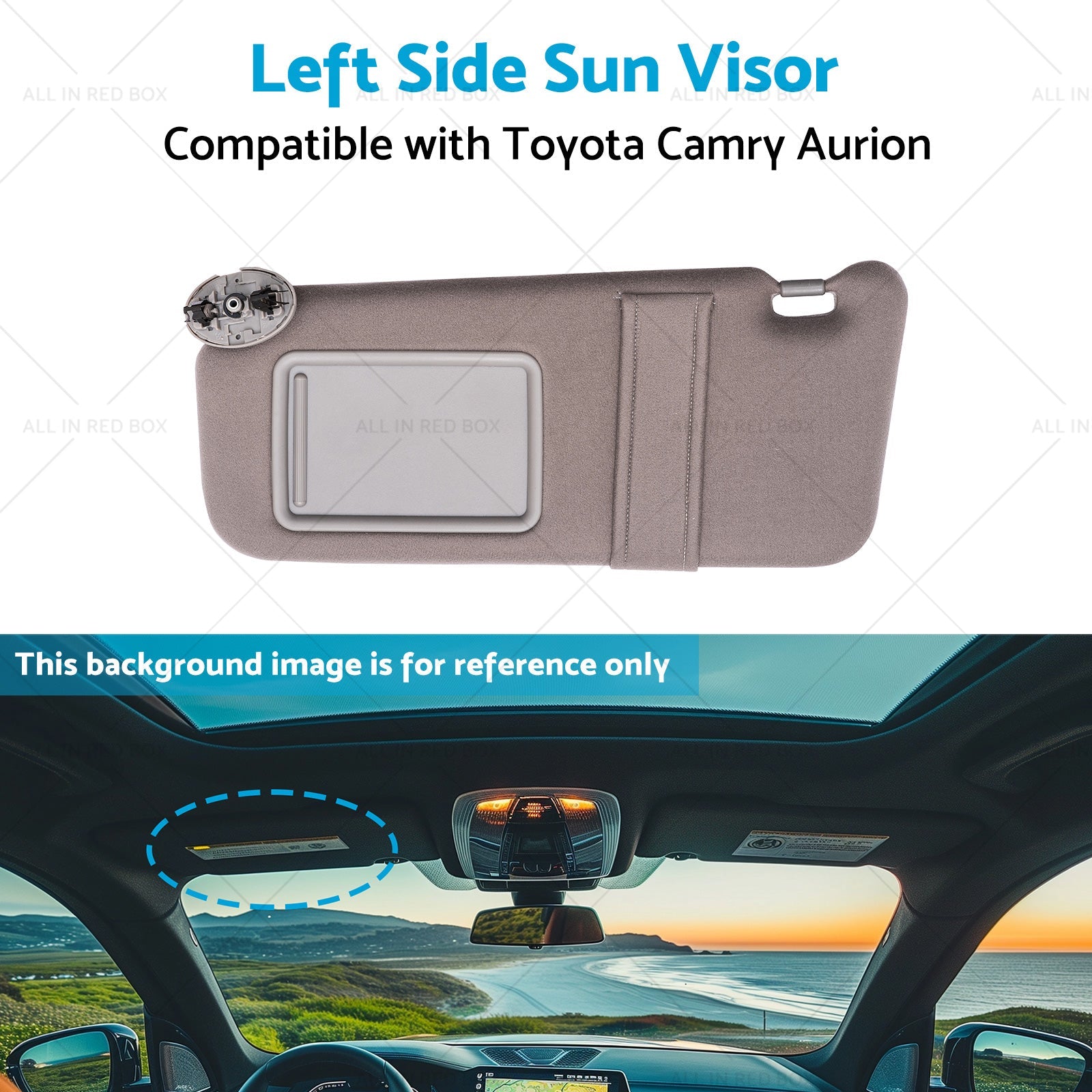 7432006780B0 Left Side Sun Visor Gray Suitable for Toyota Camry Aurion 07-11-4
