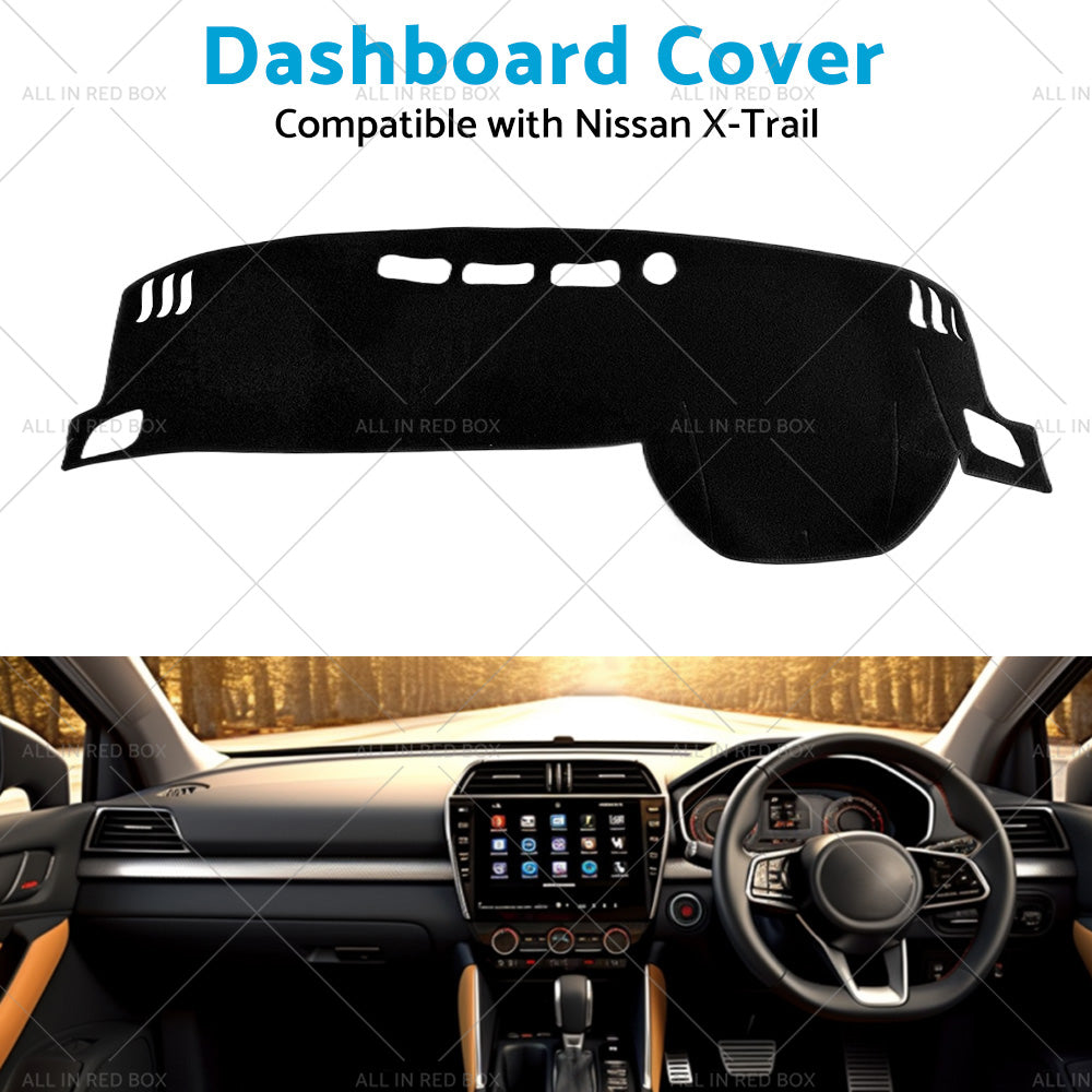 Black Non-Slip Dash Mat Suitable For Nissan X-Trail T33 Qashqai Dashboard Cover-3