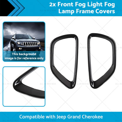 2x Front Fog Light Fog Lamp Frame Covers Suitable for 14-16 Jeep Grand Cherokee-1