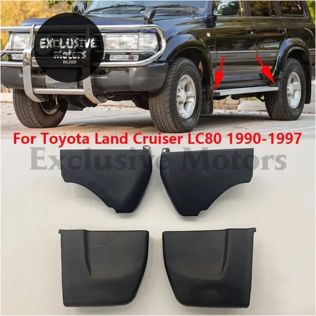 1 Set Of Running Board End Caps For Toyota Land Cruiser Lc80 (1990-1997)