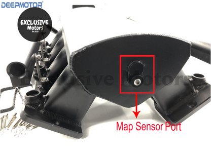 102mm Low Profile Intake Manifold with MAP Sensor Port & Fuel Rail (Black) for LS1, LS2, LS6