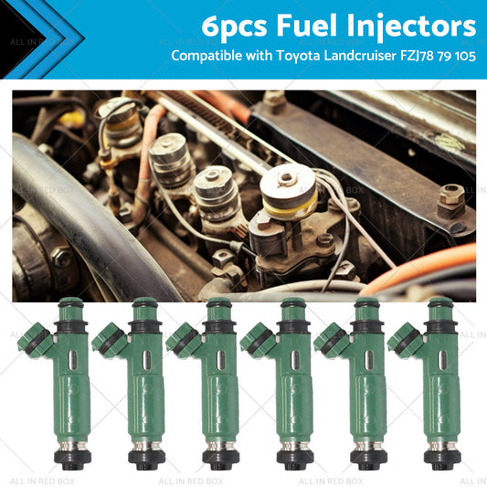 6PCS Fuel injector Suitable for Toyota Land cruiser FZJ78 79 80 105 4. 5L 1FZ-FE-0